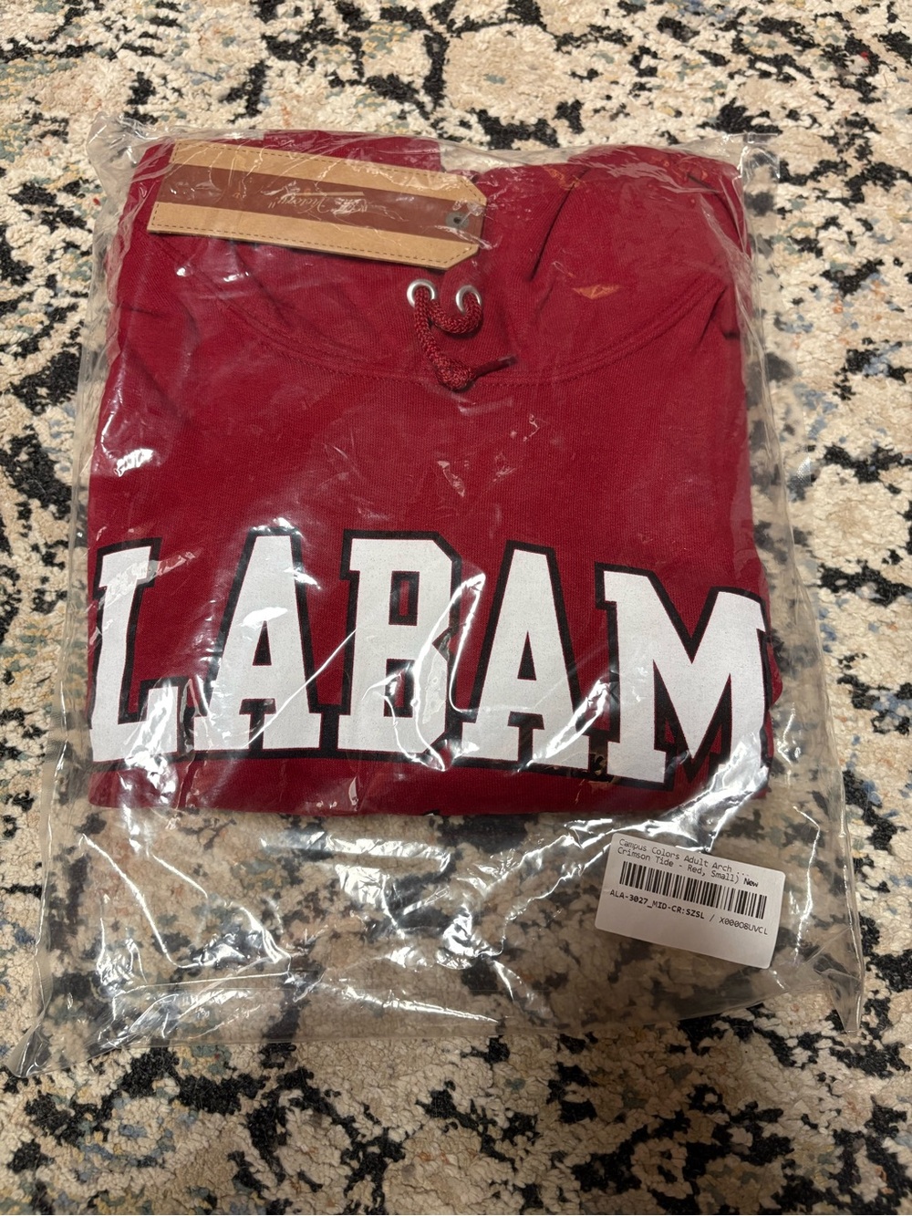 Red Hoodie Sweatshirt with Bold Lettering